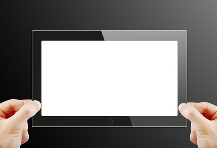 黑色的泛型 tablet pc，3d 渲染