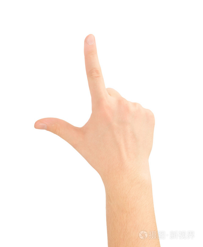 手指向, 触摸或按上孤立的白