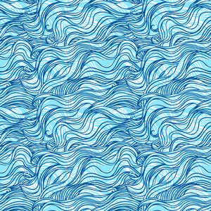 抽象的蓝色波浪模式