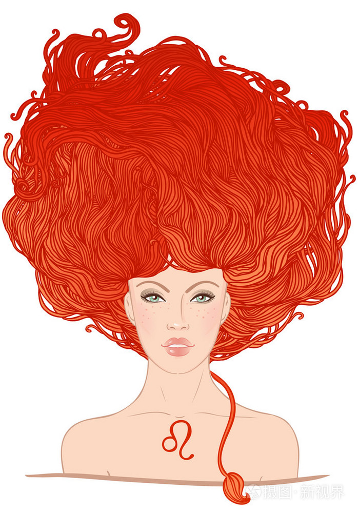 狮子星座作为一个美丽的女孩