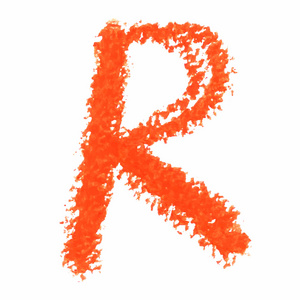 r白色背景上的橙色手写的信件