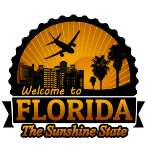 佛罗里达州旅游标签或印戳