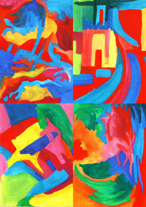 艺术抽象彩虹绘