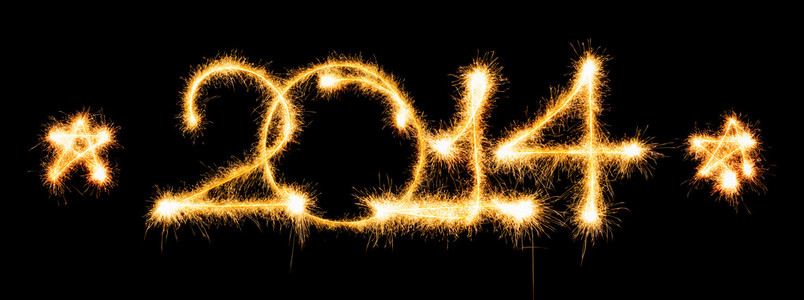 新年快乐2014年作出的烟火