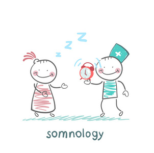 somnology 治疗病人，与时钟