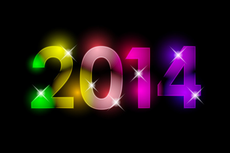 矢量快乐新的一年2014年多彩背景