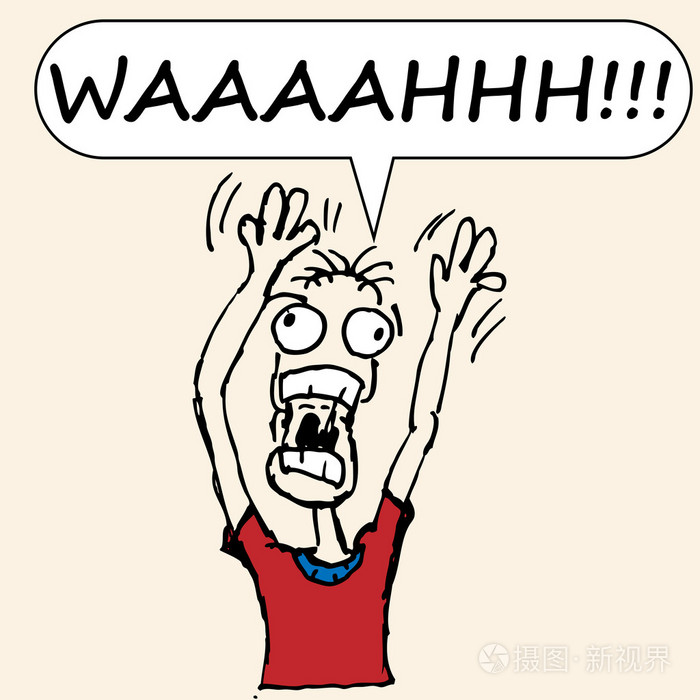 滑稽尖叫的卡通人