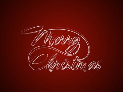 美丽的文字设计的红色背景上的圣诞快乐