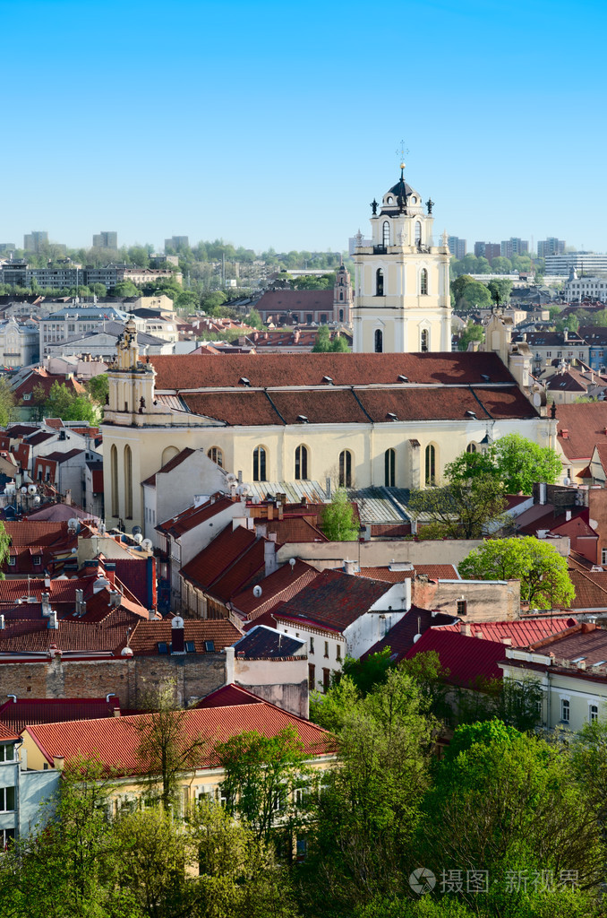 立陶宛首都维尔纽斯的鸟瞰图
