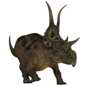 白色衬底上的 diabloceratops