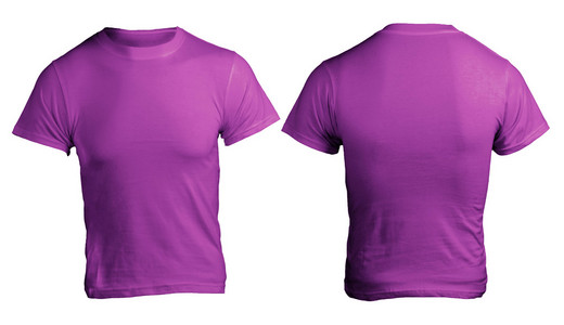 男式空白的紫色衬衫模板
