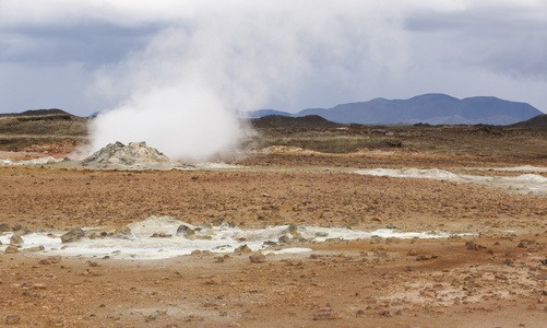 冰岛。krafla。活跃的带。geothermical 喷口