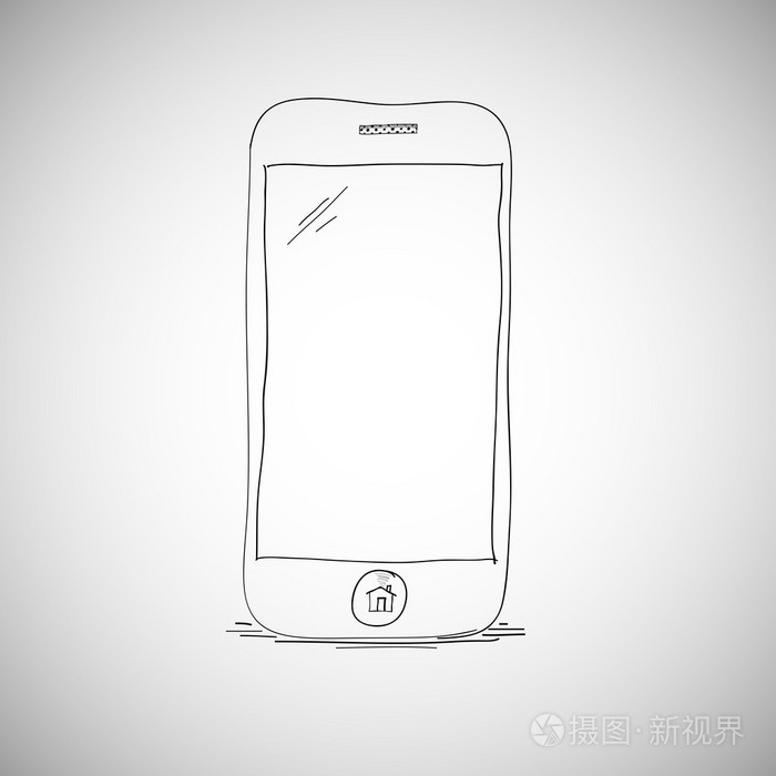 智能手机素描插画-正版商用图片1e9e2t-摄图新视界