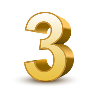 3d 闪亮金黄数字 3照片
