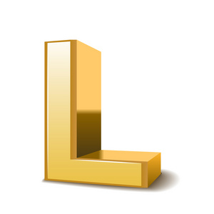 3d 金色字母 l