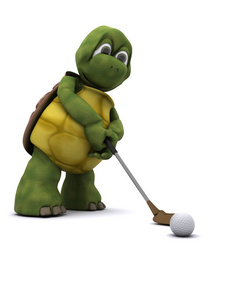 乌龟打高尔夫球