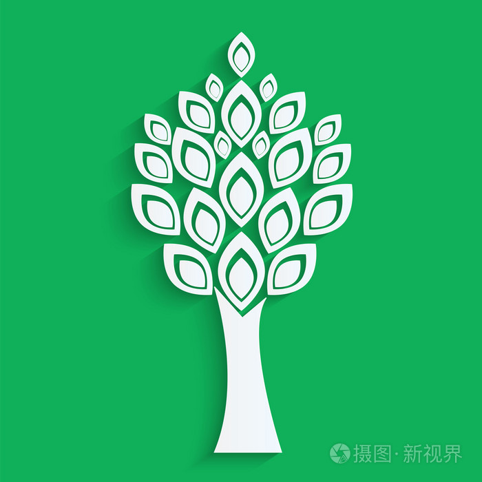 树砍从白皮书上绿色的 background.eco icon.vector插画-正版商用图片1e9hkh-摄图新视界