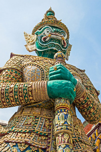 恶魔监护人在玉佛寺，曼谷，泰国