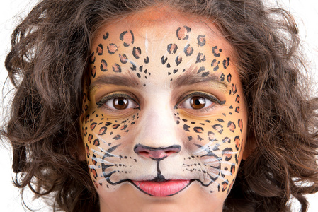 peinture faciale, lopard