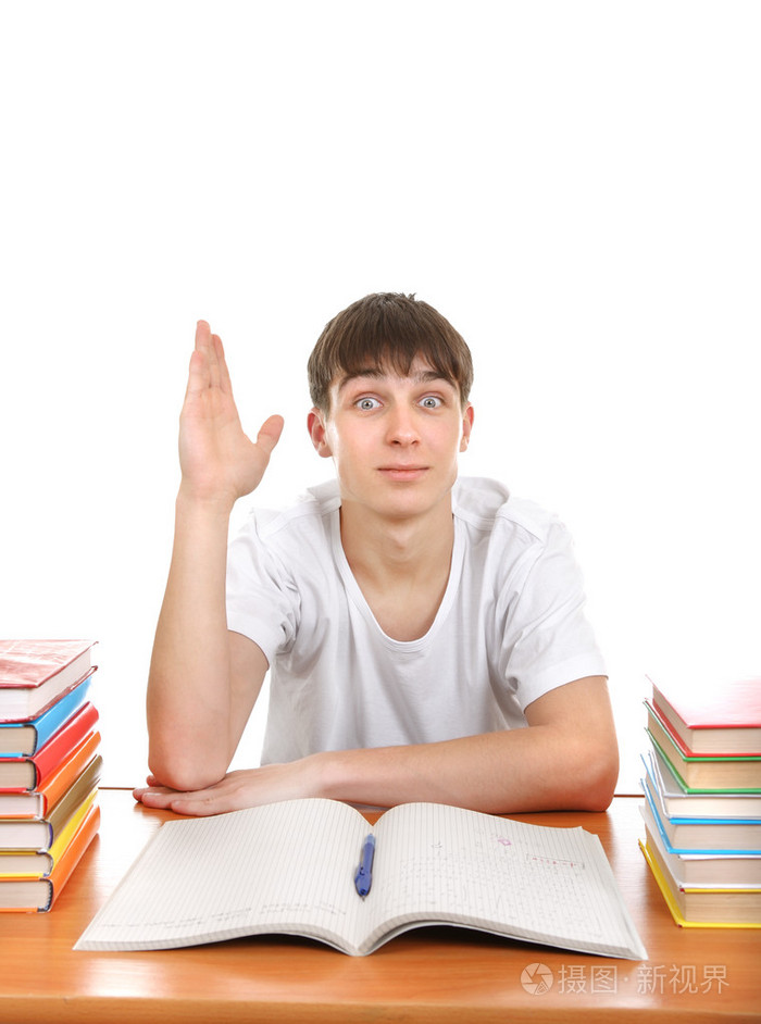 学生举起他的手