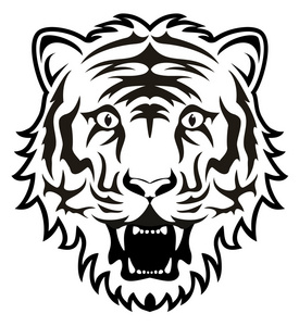 老虎的黑色剪影图片