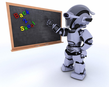 机器人与学校黑板