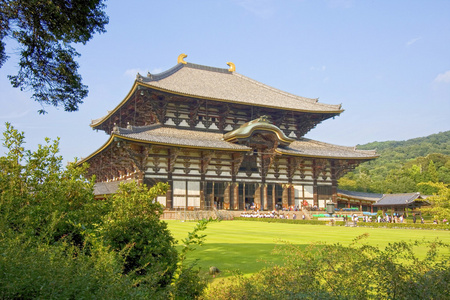 东大寺，奈良，日本的大佛殿举行