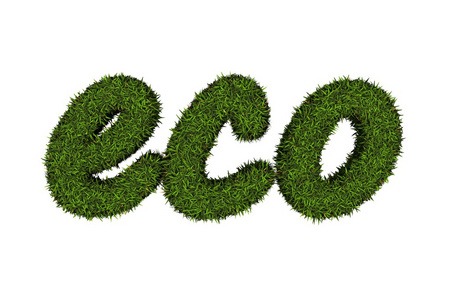 生态标志覆盖着绿草