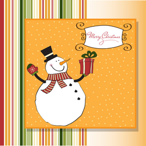 雪人圣诞卡片图片