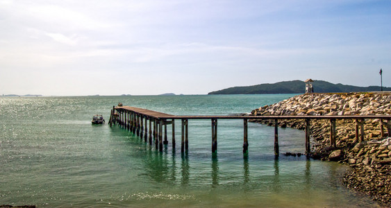 木材码头在泰国海