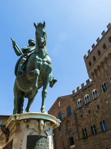 佛罗伦萨，意大利，骑马雕像的柯西莫我