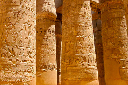 列述的象形文字，卡纳克神庙，埃及