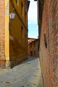老街巷的锡耶纳，意大利，欧洲