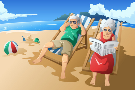 年长的夫妇享受退休生活照片