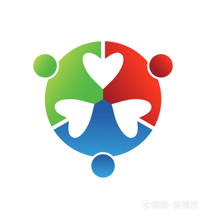 标志矢量业务图标设计.心相连 3