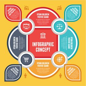 演示文稿矢量方案带有图标的信息图表概念