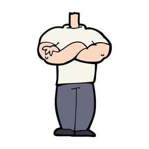 卡通交叉着双臂的身体 (混合和匹配的漫画或添加 ow照片