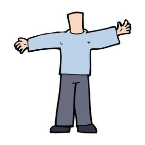 卡通张开双臂的身体 (混合和匹配的漫画,或者添加自己照片