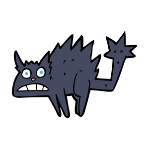 卡通害怕黑猫kreslen vyden ern koka
