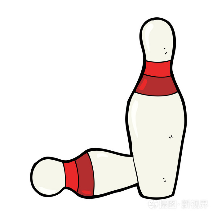 卡通十瓶式保龄球吃喝玩乐插画-正版商用图片1ebsri-摄图新视界