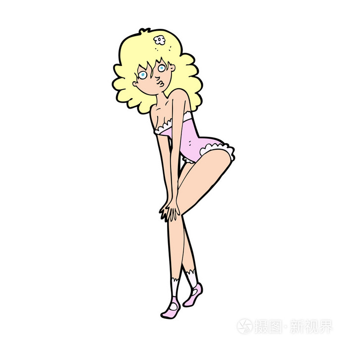 卡通女人的内衣