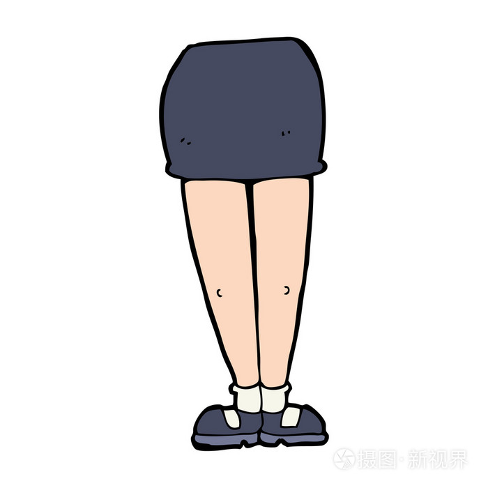 卡通女性双腿