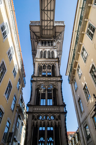 santa justa 电梯在里斯本，葡萄牙