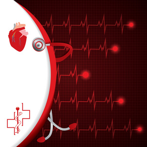 抽象医疗心脏病心电图背景