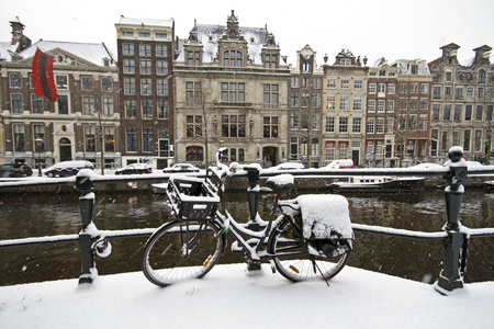 冬季在荷兰的阿姆斯特丹
