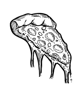手工绘制的比萨饼