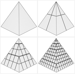 削减金字塔从简单到复杂的矢量