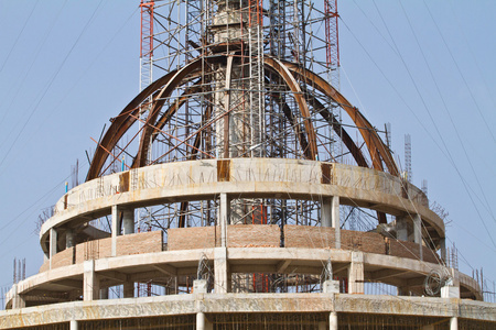 现代建设是在泰国的寺庙建设