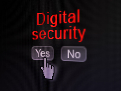 保护的概念 数字计算机屏幕上的数字安全