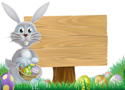 兔子和复活节的信息符号